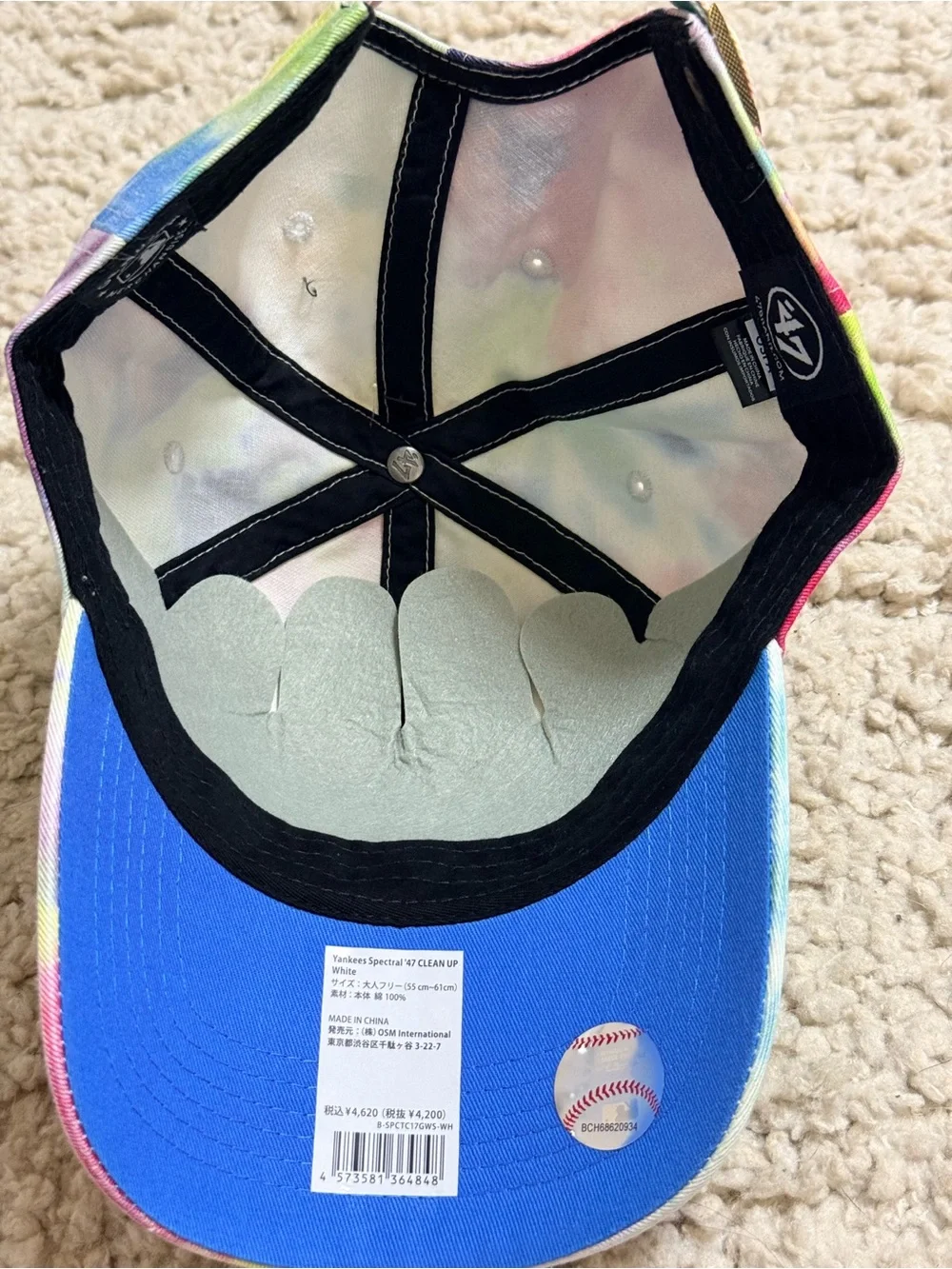 New 47 Brand Unisex New York Yankees Tie-Dye Clean Up Adjustable Hat